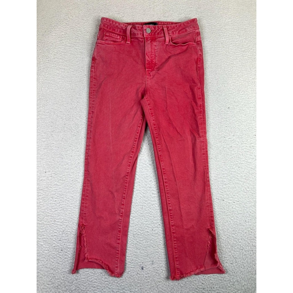 Paige Hoxton Straight Ankle Jeans Womens‎ 28 Pink Vintage Wildflower Frayed Hem